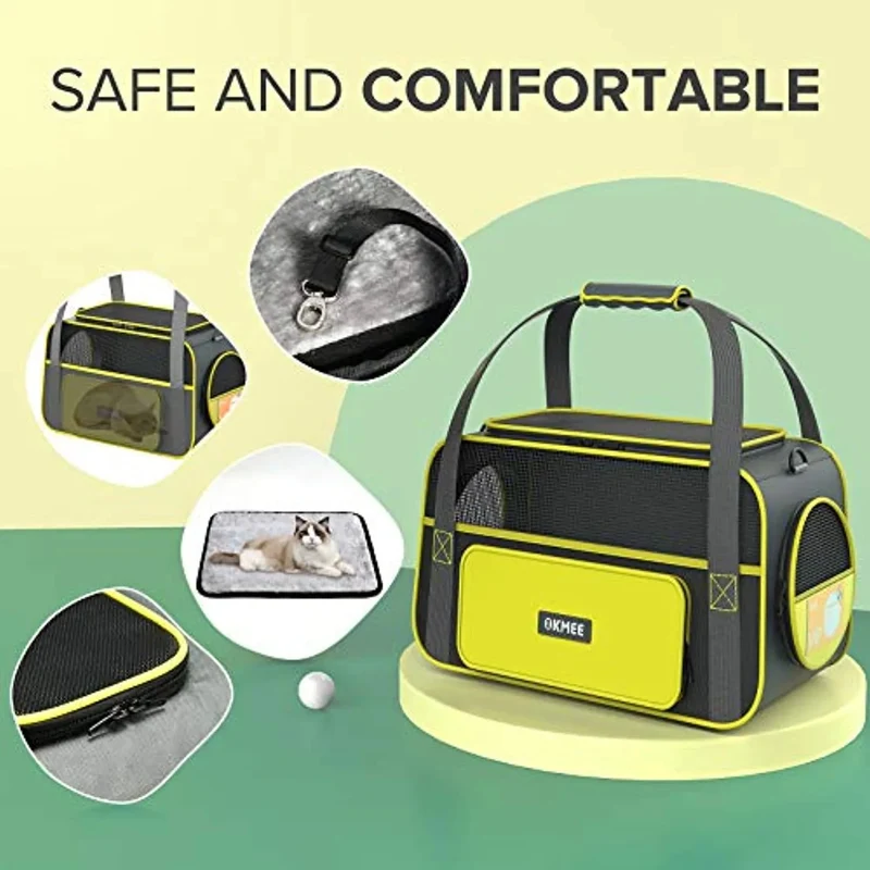 Transportadora / Mala / Saco de Transporte para Gatos ou Cães (Colchão - Respirável - Aprovada para Cabine de Aviões)