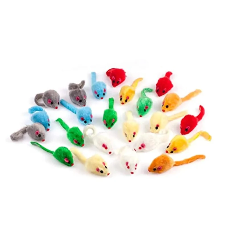 "Ratinhos" de brincar com som, com 10,5 cm, para Gatos (Côres Variadas)
