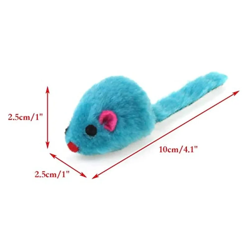 "Ratinhos" de brincar com som, com 10,5 cm, para Gatos (Côres Variadas)