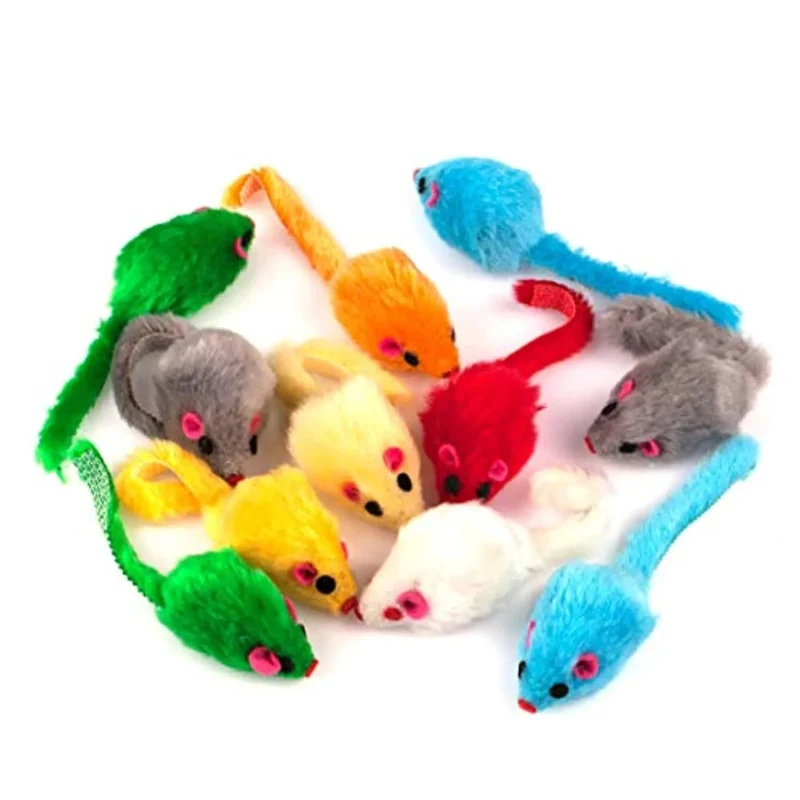 "Ratinhos" de brincar com som, com 10,5 cm, para Gatos (Côres Variadas)