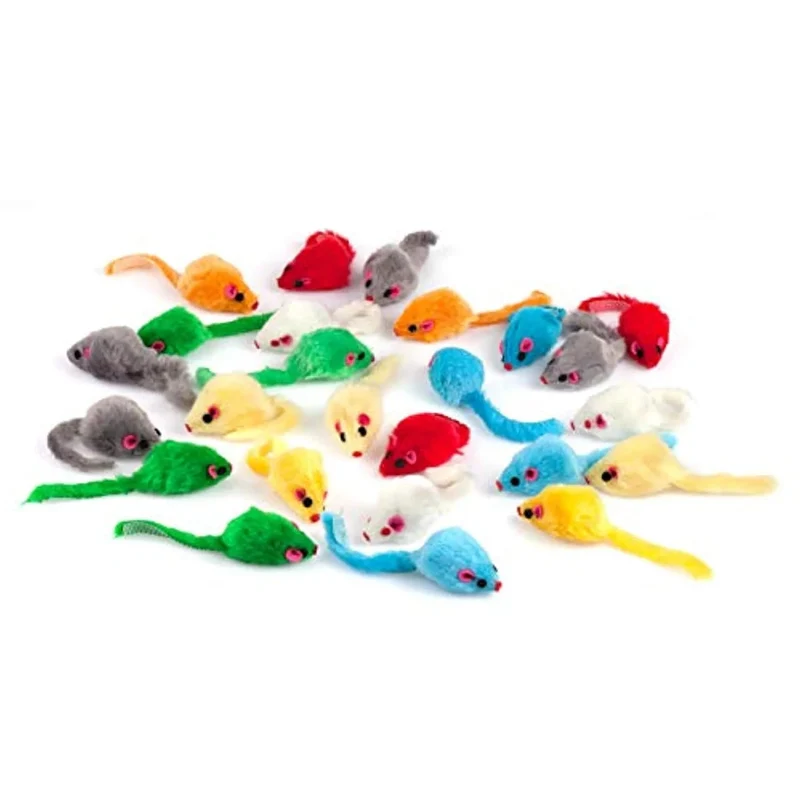 "Ratinhos" de brincar com som, com 10,5 cm, para Gatos (Côres Variadas)