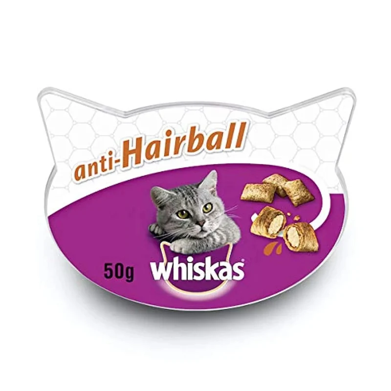 Whiskas Anti-Hairball para evitar as Bolas de Pêlo nos Gatos (Pack de 8 x 60g)