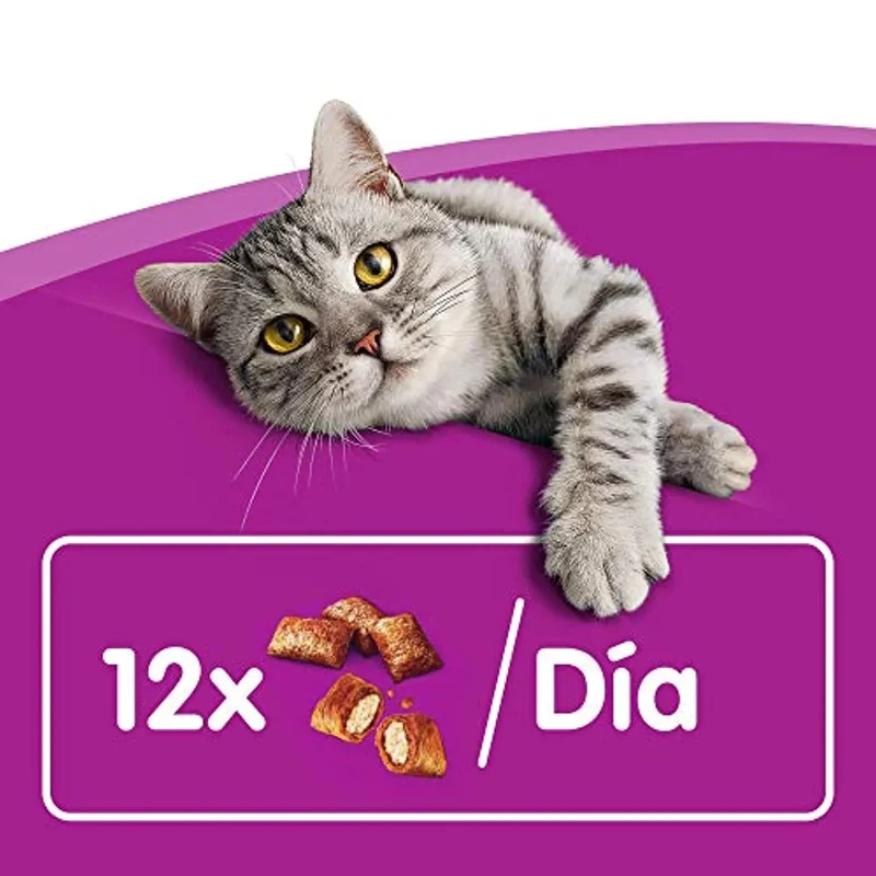 Whiskas Anti-Hairball para evitar as Bolas de Pêlo nos Gatos (Pack de 8 x 60g)