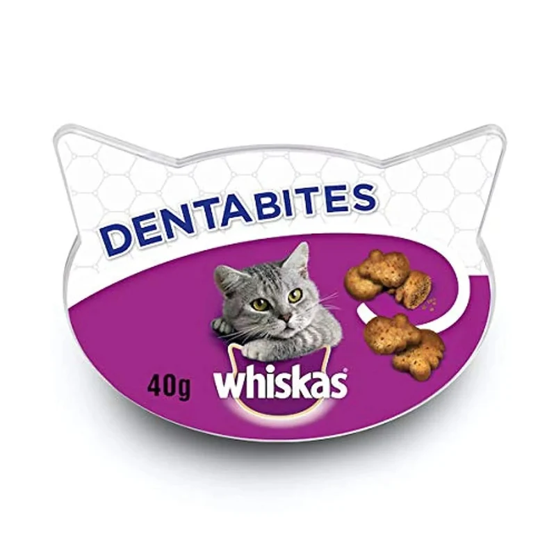 Whiskas Dentabites - Snacks para a Higiene Oral dos Gatos (Pack de 8 x 40g)