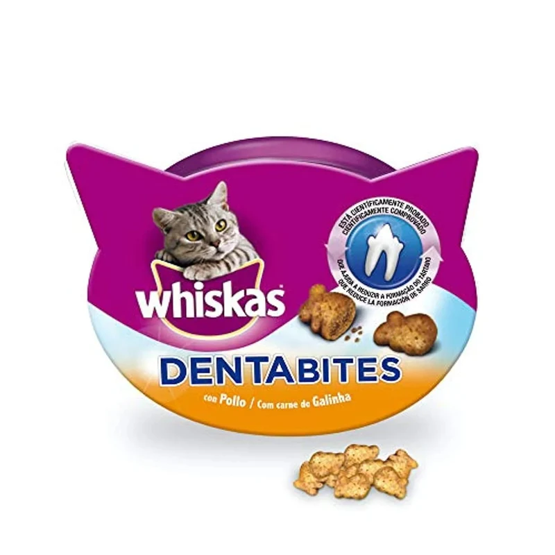 Whiskas Dentabites - Snacks para a Higiene Oral dos Gatos (Pack de 8 x 40g)