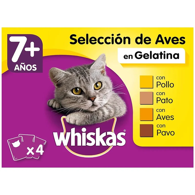 Whiskas Comida Húmida para Gatos Selecção Júnior - Carnes em Gelatina, Multipack