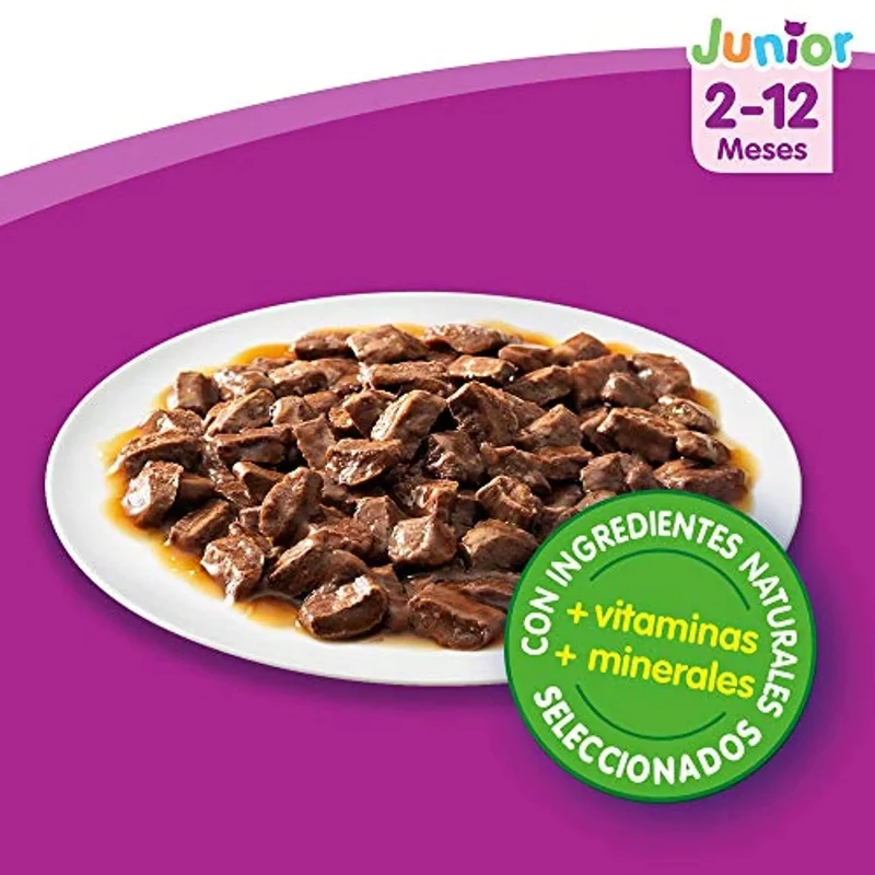 Whiskas Comida Húmida para Gatos Selecção Júnior - Carnes em Gelatina, Multipack