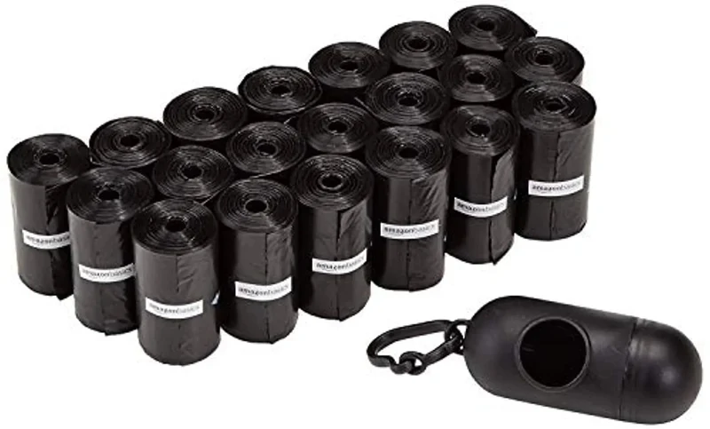 Sacos para excrementos de cão com dispensador e clip para trela