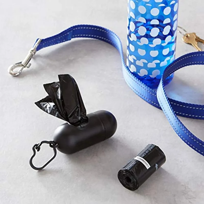 Sacos para excrementos de cão com dispensador e clip para trela