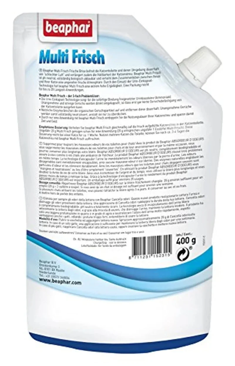 Beaphar Fresco Brisa Fresca, neutralizador de odôres para Areia para Gato (Aroma a Brisa Fresca, 400 gr)