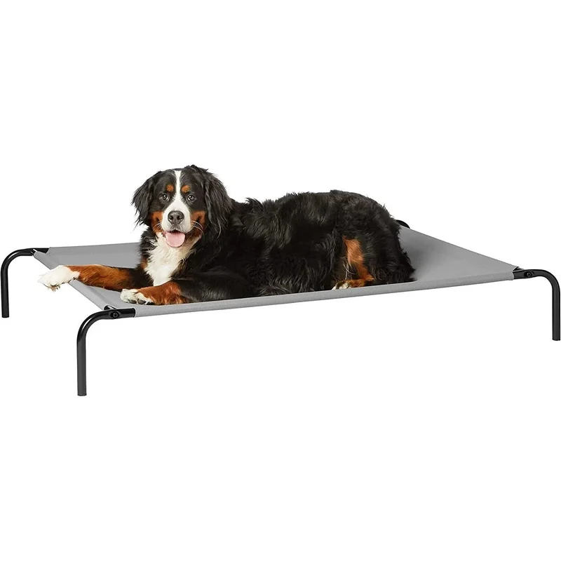 Cama elevada transpirável para Cães, extra-grande (153 x 94 x 23 cm), Cinzenta