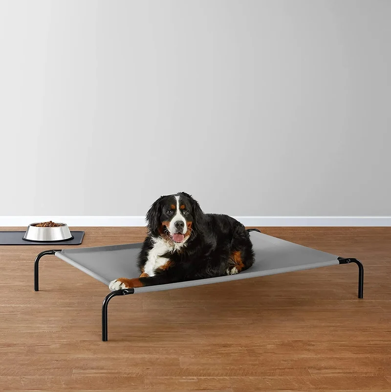 Cama elevada transpirável para Cães, extra-grande (153 x 94 x 23 cm), Cinzenta