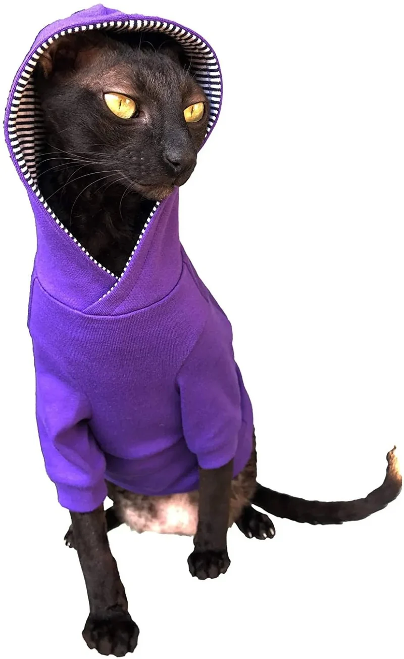 Blusão com capuz para gatos Sphynx ou outros