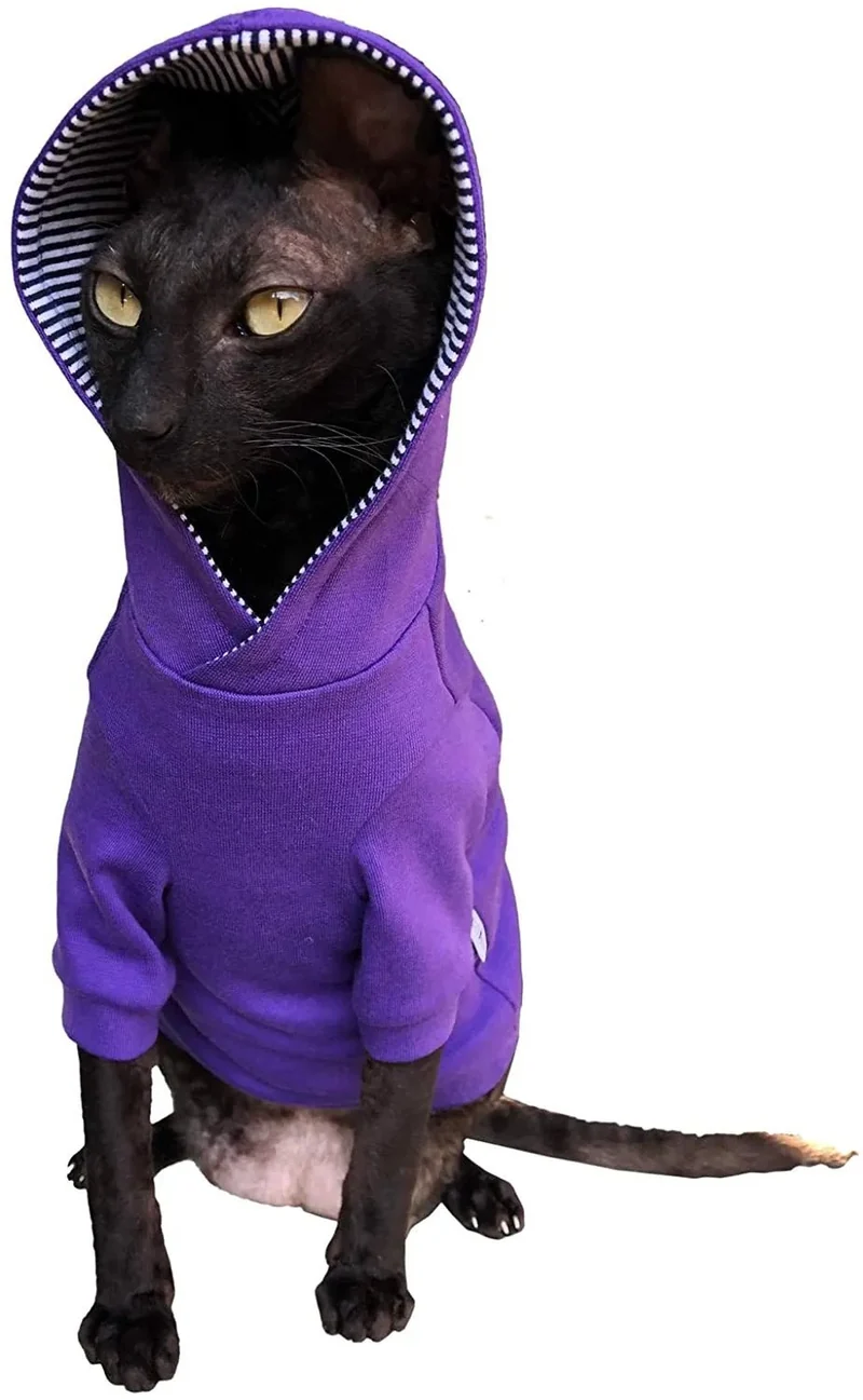 Blusão com capuz para gatos Sphynx ou outros