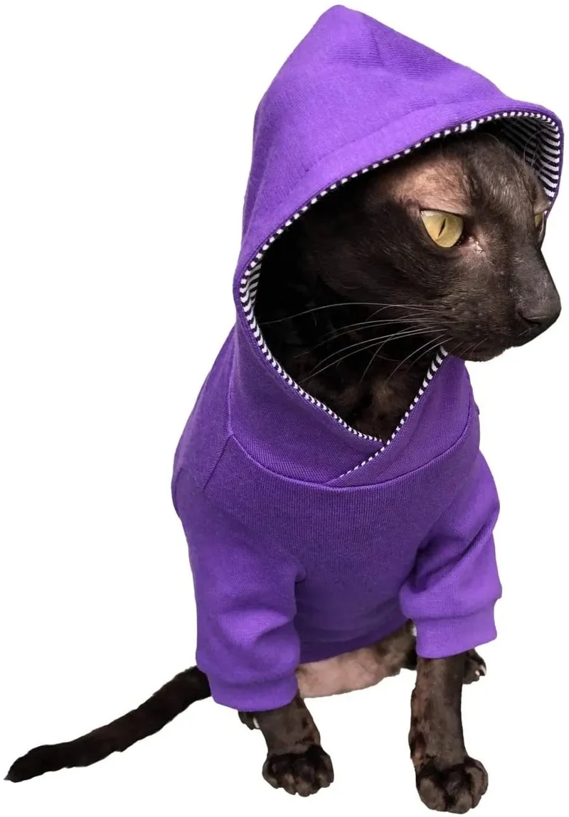 Blusão com capuz para gatos Sphynx ou outros