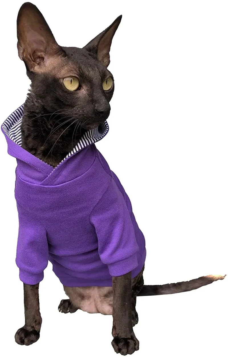 Blusão com capuz para gatos Sphynx ou outros