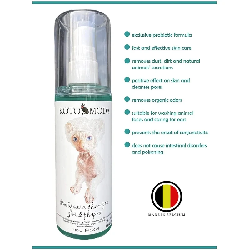 Champô Probiótico para Gatos Sphynx - 120 ml (com bomba de espuma)