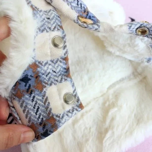Casaco Quente com Padrão Outono / Inverno para Cães de Raças Pequenas