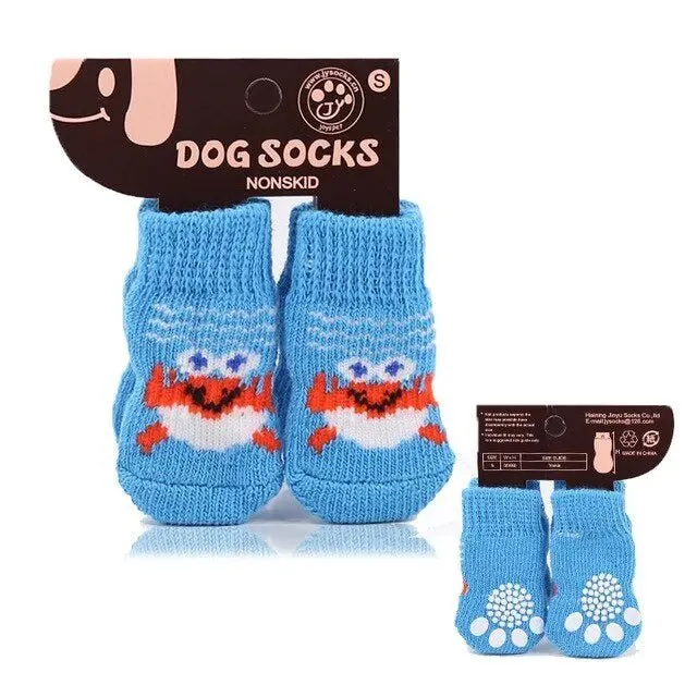 Meias para Cães (aderentes, não escorregam) - 4 meias por conjunto
