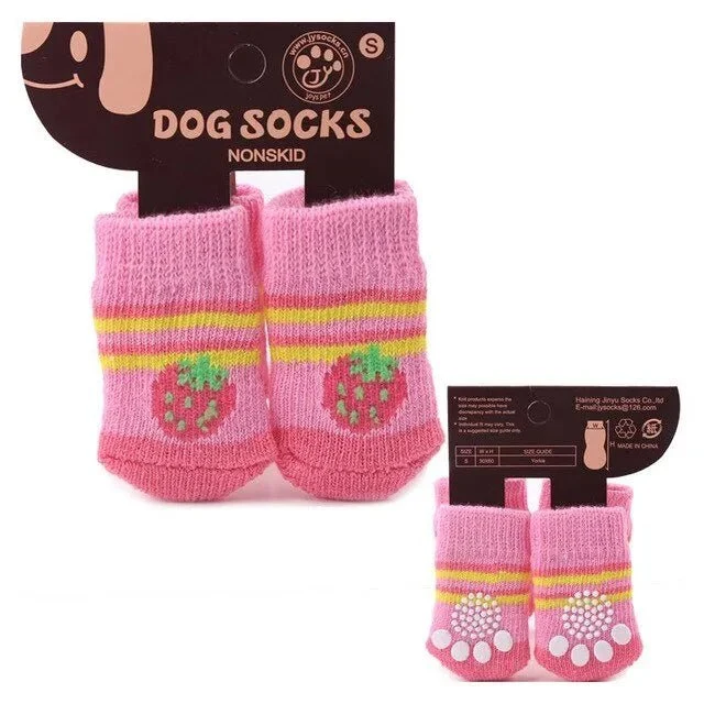 Meias para Cães (aderentes, não escorregam) - 4 meias por conjunto