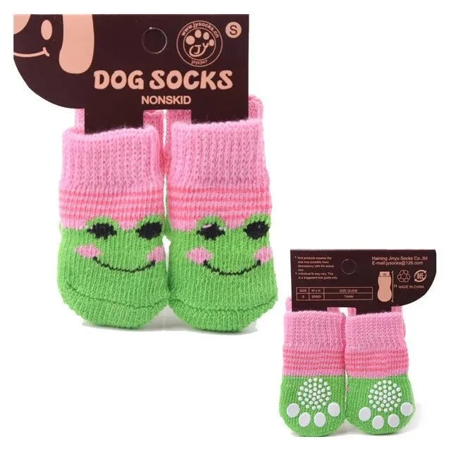 Meias para Cães (aderentes, não escorregam) - 4 meias por conjunto