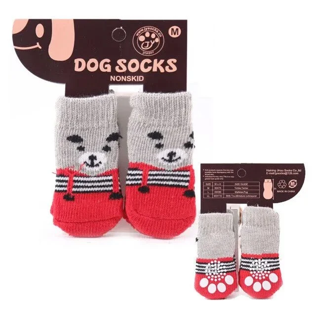 Meias para Cães (aderentes, não escorregam) - 4 meias por conjunto
