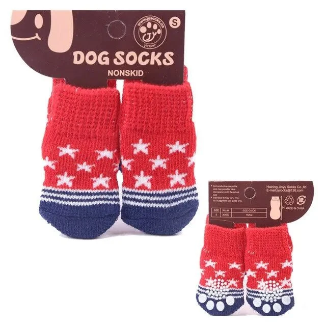 Meias para Cães (aderentes, não escorregam) - 4 meias por conjunto