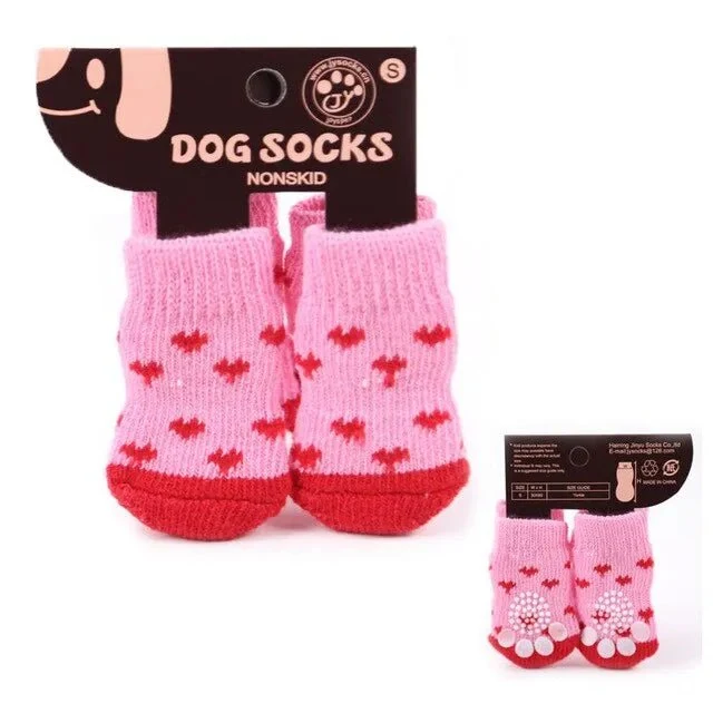 Meias para Cães (aderentes, não escorregam) - 4 meias por conjunto