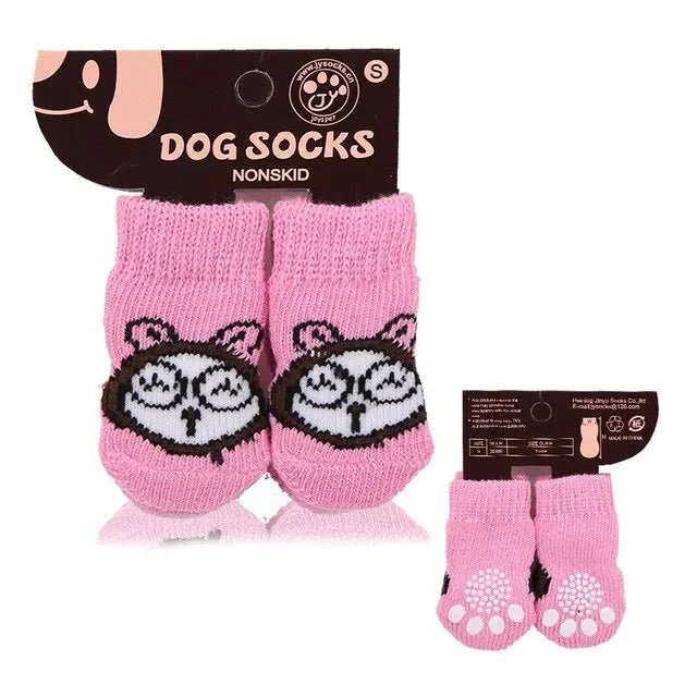 Meias para Cães (aderentes, não escorregam) - 4 meias por conjunto