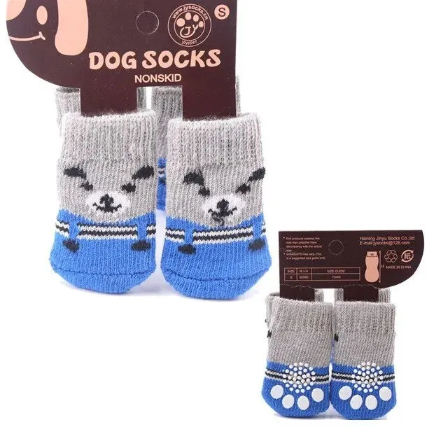 Meias para Cães (aderentes, não escorregam) - 4 meias por conjunto
