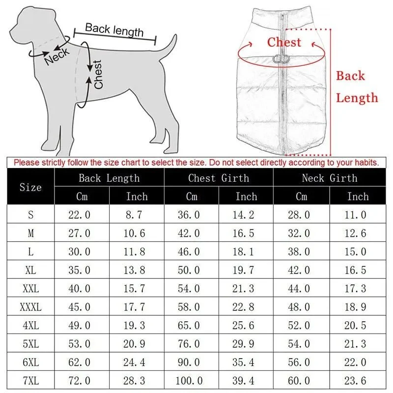 Casaco / Blusão Quente e Impermeável para Cães