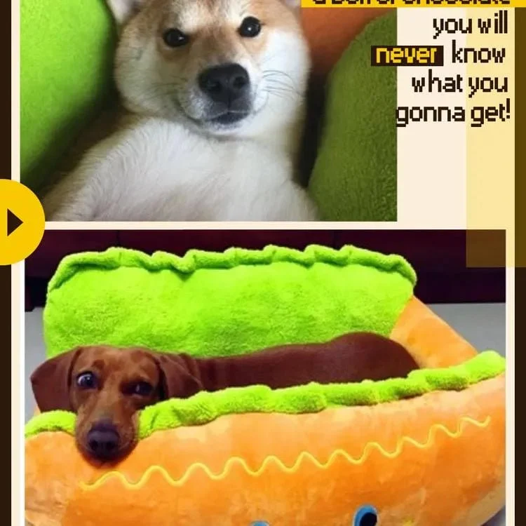 Cama Quentinha "Hot-Dog" / "Cachorro Quente" em dois tamanhos