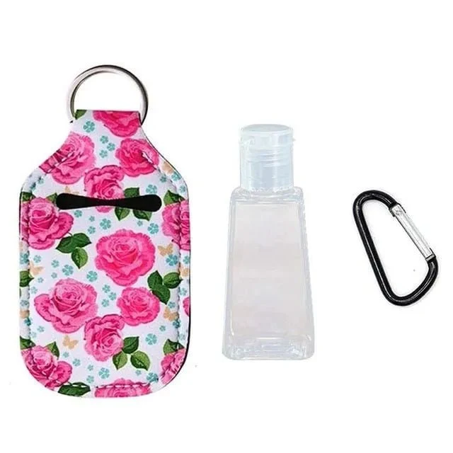 Porta-chaves com garrafinha de plástico de 30ml para Gel de Desinfeção de Mãos