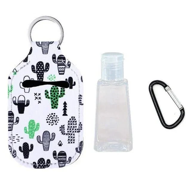 Porta-chaves com garrafinha de plástico de 30ml para Gel de Desinfeção de Mãos