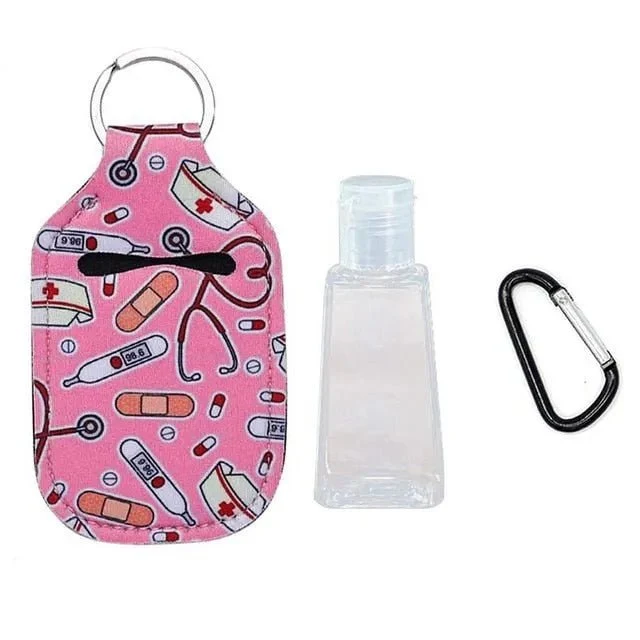 Porta-chaves com garrafinha de plástico de 30ml para Gel de Desinfeção de Mãos