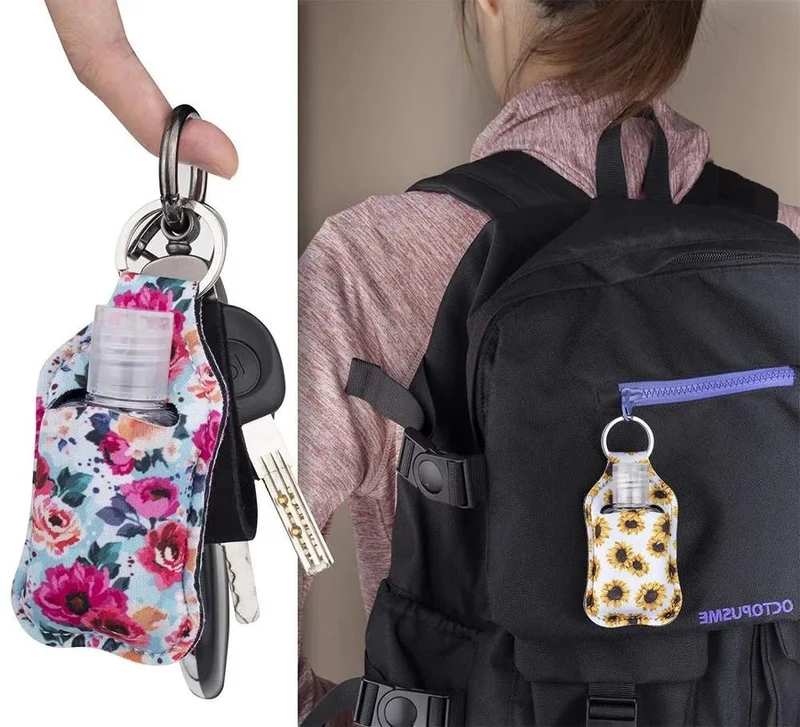 Porta-chaves com garrafinha de plástico de 30ml para Gel de Desinfeção de Mãos