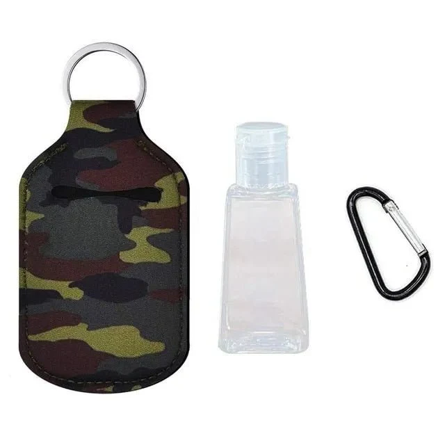 Porta-chaves com garrafinha de plástico de 30ml para Gel de Desinfeção de Mãos