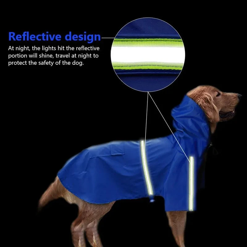 Casaco Impermeável, com tiras refletoras, para Cães de Raças Pequenas a Grandes