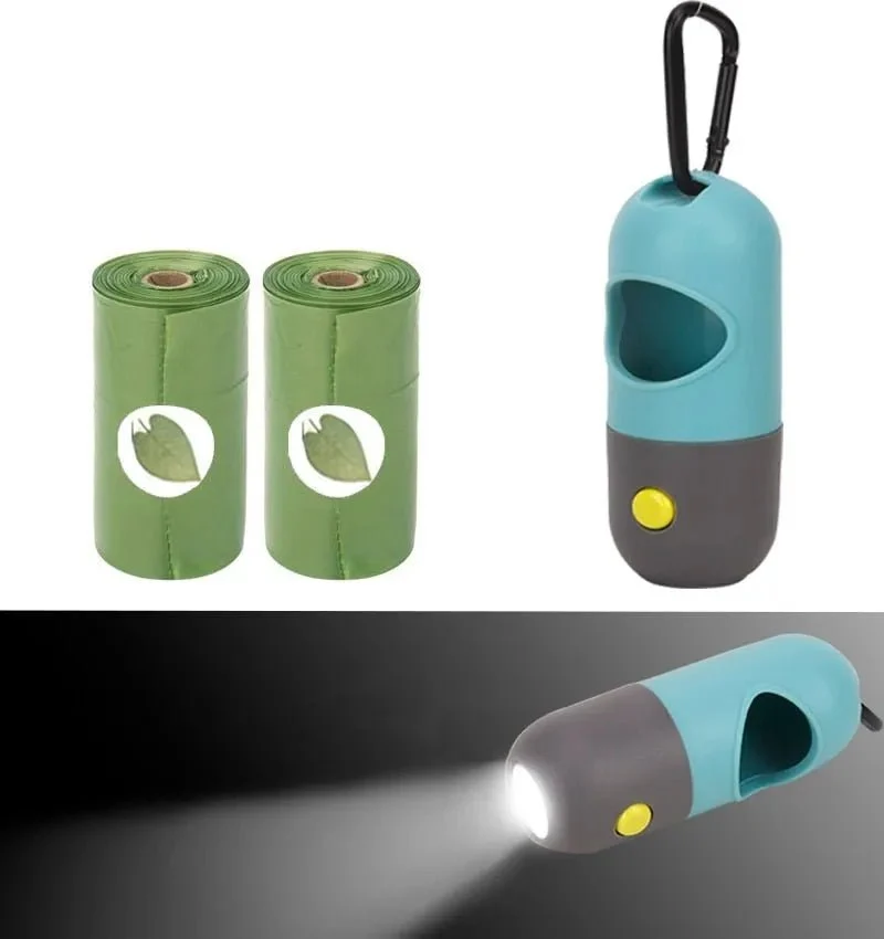 Dispensador de Sacos para Dejetos com Lanterna LED Integrada