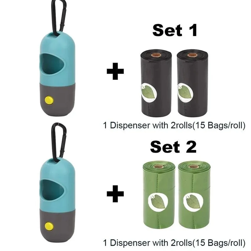 Dispensador de Sacos para Dejetos com Lanterna LED Integrada