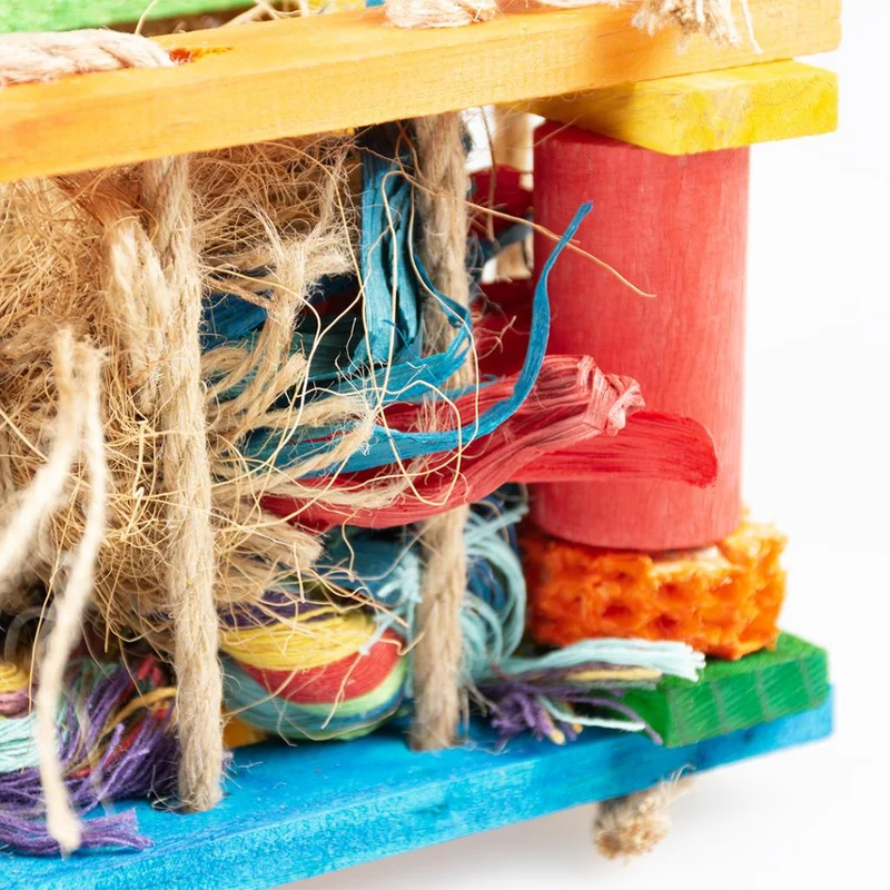 Spieluhr aus Holz mit Sisal, Kokosnuss für Vögel