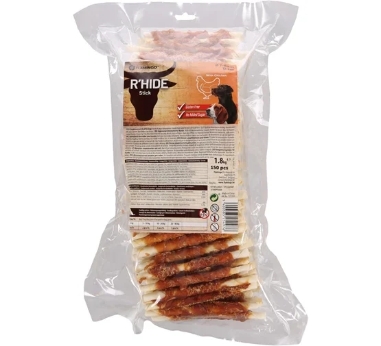 R'Hide-Stange mit Huhn 7/8 mm 12 cm, 150 Stück – 1.8 kg