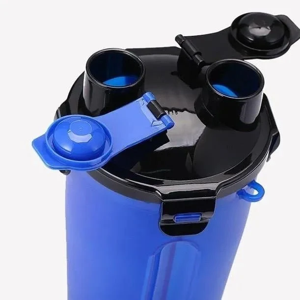 Garrafa Portátil Multifuncional para Água e Comida em Simultâneo (Bebedouro / Comedouro)
