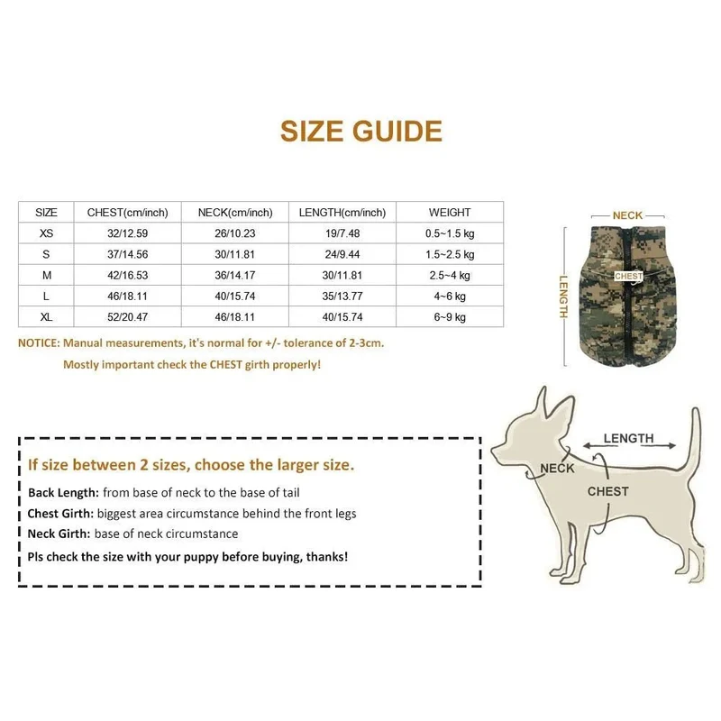 Casaco Camuflado Impermeável para Cães