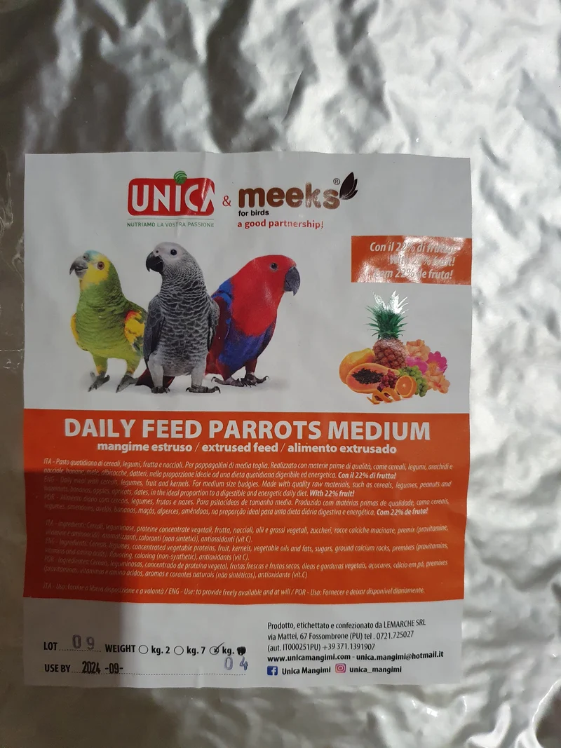 Daily Feed Parrots Medium (Fruchtmischung) 1kg - Unica & Meeks