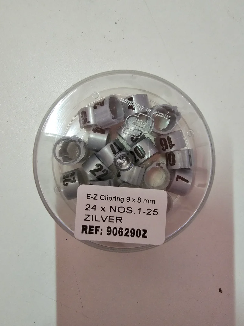 EZ-Klickringe (9 mm) mit Zahlen (1–25)