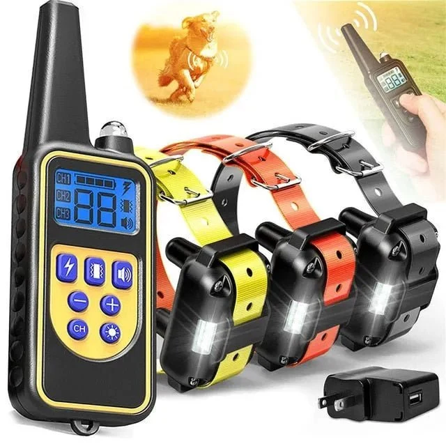 Coleira de Treino Recarregável com LCD Display (800 metros)