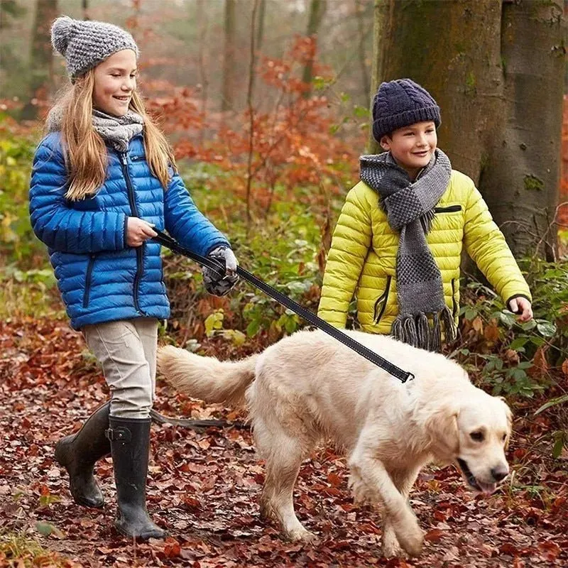 Trela de treino, Reflectora, com duas pegas, para cães