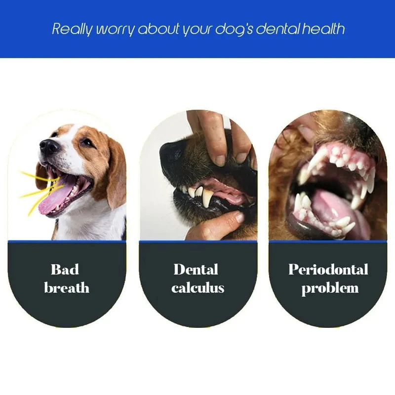 Escova de dentes, com 3 lados, para cães