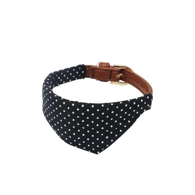 Coleira com Laço ou com Bandana, com Trela a condizer como opção, para Cães